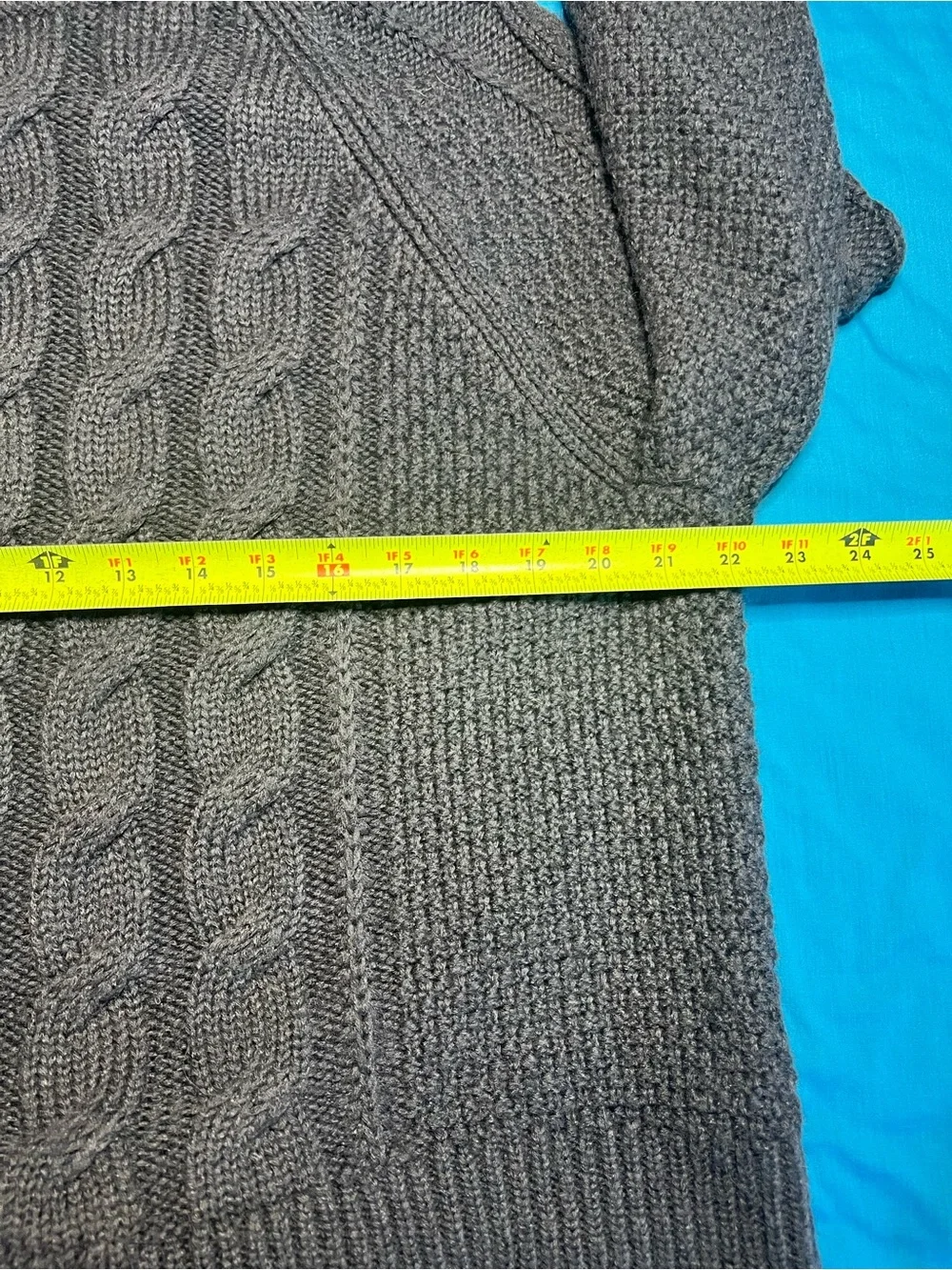 Gap Cable Knit Turtleneck Sweater Gray Wool Alpaca Fisherman Cozy Preppy S